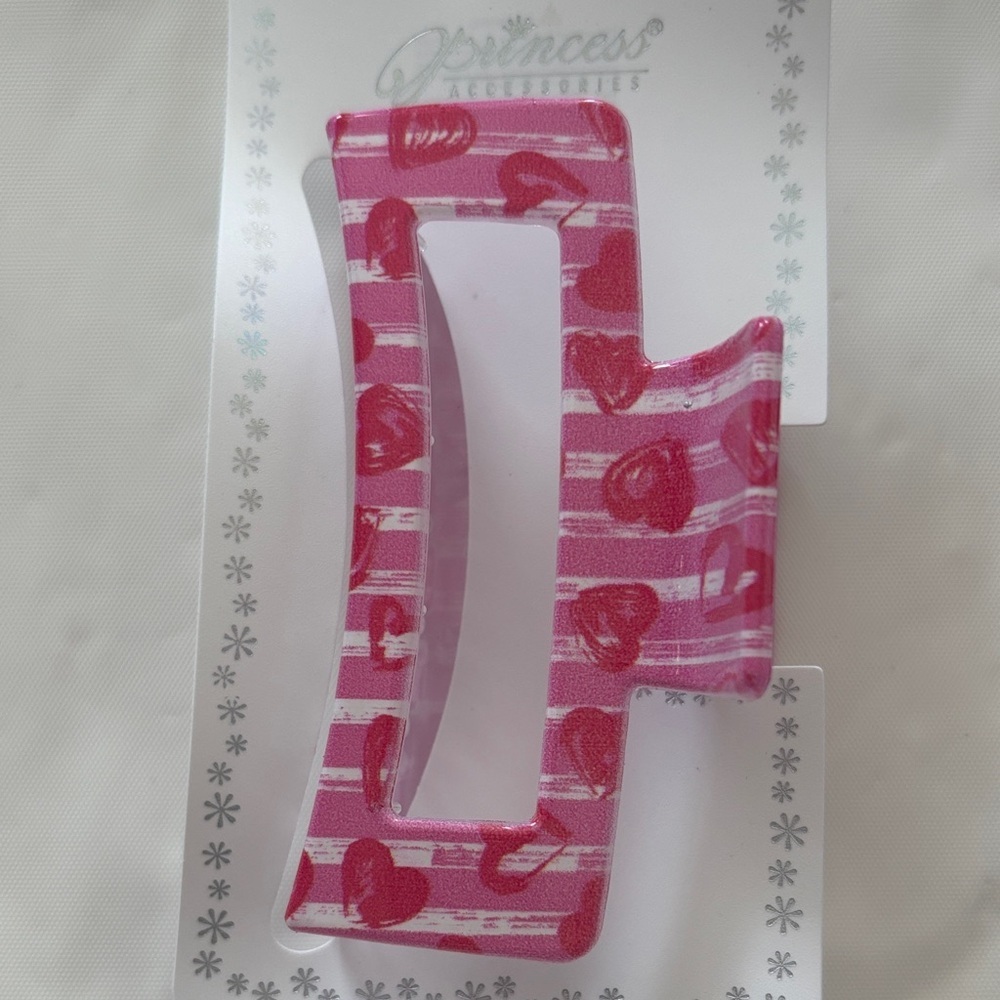 Pink & Red Heart Hair Clip